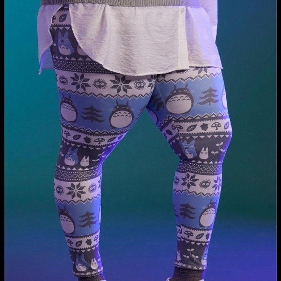 Retired! Studio Ghibli My Neighbor Totoro Holiday Fair Isle Leggings - Picture 1 of 4